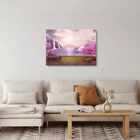 Tablou pe sticlă cu lac (70x50 cm)