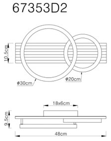 Plafonieră LED Globo 67353D2 TISHA LED/18W/230V 3000K 30x48 cm