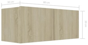 Set de dulapuri TV, 8 piese, stejar sonoma, PAL 1, Stejar sonoma, 100 x 30 x 30 cm