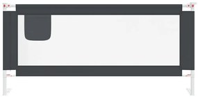 Balustrada de protectie pat copii, gri inchis, 200x25 cm textil