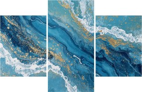 Tablou - Marmură bleu cu aur II. (90x60 cm)