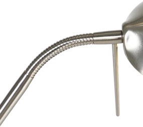 Lampă de podea din oțel cu lampă de citit incluzând LED reglabil în Kelvin - Diva