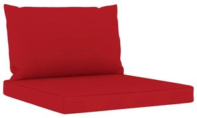 Canapea de gradina cu 4 locuri, perne rosii Rosu, 4 locuri, 1