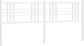 vidaXL Tăblie de pat de schimb metalică, alb, 193 cm