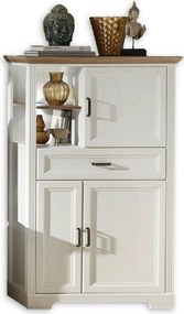 Comoda JASMIN, alb/stejar artisan, PAL, 93x42x150 cm