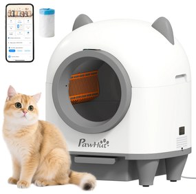 PawHut Toaletă Automată pentru Pisici cu Control de la Distanță, 80L Eliminare Mirosuri, Ideală pentru Mai Multe Pisici | Aosom Romania