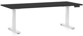 Masa inaltime reglabila OfficeTech C, 180 x 80 cm, bază albă, negru