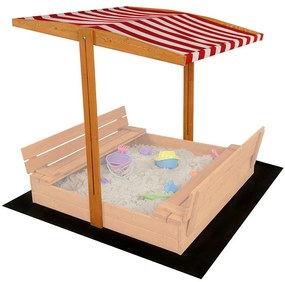 Copertină Baby Mix pentru lada de nisip din lemn  120 x 120 cm, roșu și alb