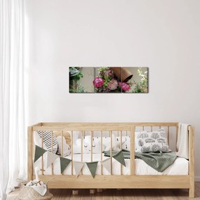 Tablou -Trandafir pentru tine (cu ceas) (90x30 cm)