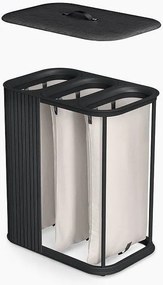 Coș de rufe negru 3x30 l din bambus Tota Trio Luxe – Joseph Joseph