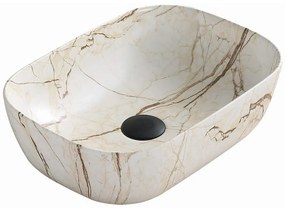 Mexen Rita chiuvetă pe blat 45 x 32 cm, Piatră bej - 21084592