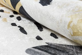 ANDRE 1097 covor lavabil Abstracțiune anti-alunecare - alb / galben - SECUNDAR-COTATI PRODUSUL