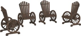 vidaXL Scaune de grădină Adirondack, 4 buc., lemn masiv de brad