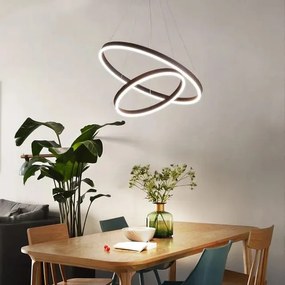 Lustra LED Cu Telecomanda, 2 cercuriNegru, 120w