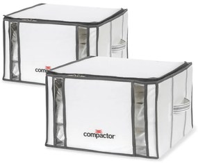 Set 2 cutii cu vid Compactor Life 3D Vacuum, 40 x 25 cm, alb
