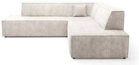 Colțar extensibil TERAMO cu spațiu de depozitare, formă L, orientare dreaptă, bej