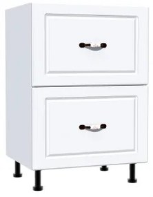 Corp inferior 50 cu 2 sertare metalice greutate Zebra MDF alb