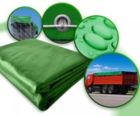 Prelată JAGO 650 g / m², ochiuri din aluminiu, verzi, 2 x3 m