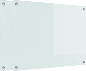 vidaXL Panou de bucătărie 2 pcs Alb 80 x 60 cm sticlă securizată