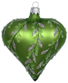 Set de 3 decorațiuni de Crăciun din sticlă Ego Dekor Heart, verde