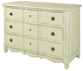 Comoda verde, din lemn de pin, cu 3 sertare, aspect vintage, Arbalette