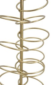 Decoratiune cu suport pentru lumanare aurie din metal si marmura, 14x13x50,5 cm, Rings Mauro Ferretti