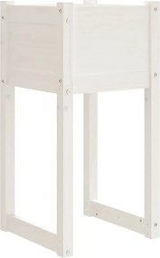 vidaXL Jardinieră, alb, 40x40x81 cm, lemn masiv de pin