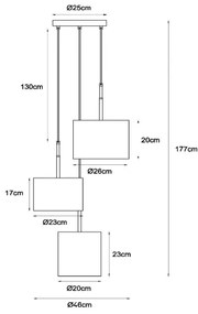 Lustră pe cablu Lucide 45409/13/38 MAYA 3xE27/40W/230V crem