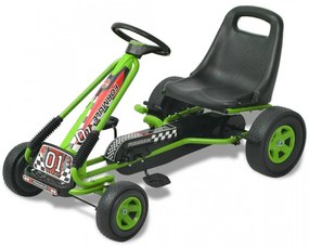 Kart cu pedale cu șezut reglabil verde