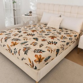 Cearsaf Cocolino microplus cu elastic AUTUMNA 200x200 cm crem