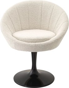 Scaun pivotant design elegant LUX O'Neill, boucle crem 114953 HZ