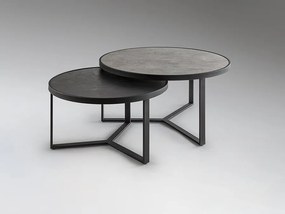 Set de 2 Masute de cafea design modern Naira gri/piatra neagra