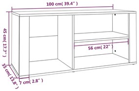 Pantofar, gri beton, 100x35x45 cm, lemn prelucrat 1, Gri beton