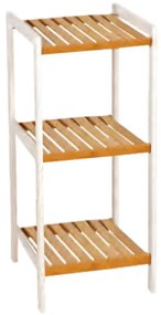 Etajera cu 3 rafturi 34x33x78 cm Bambus Alb/Natur