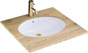 Lavoar incastrat Rea Nel oval finisaj alb lucios 48 cm