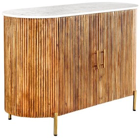 Comoda lemn de mango, marmura alba TRES CHIC 105cm