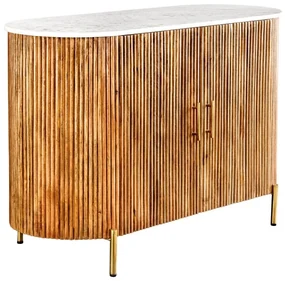 Comoda lemn de mango, marmura alba TRES CHIC 105cm