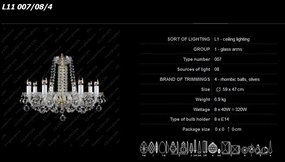 Lustra 8 brate cristal Bohemia L11 007/08/4