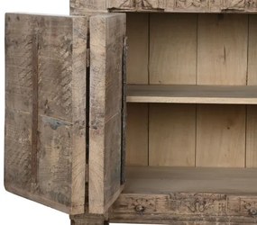 Bufet, natur, din lemn reciclat, sculptat manual,Rigora