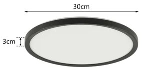 Plafonieră LED pentru baie Brilagi ULTRA SLIM LED/18W/230V d. 30 cm negru IP54