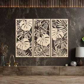 SENTOP | Pictură murală din trei piese cu frunză de monstera | TROPICI