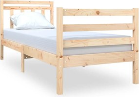 vidaXL Cadru de pat mic single, 75x190 cm, lemn masiv