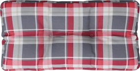 vidaXL Pernă de paleți, roșu carouri, 70x40x12 cm, material textil
