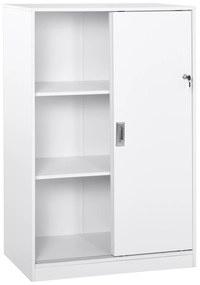 HOMCOM Dulap pentru birou cu 3 rafturi si 2 chei de siguranta, mobilier pentru birou din PAL, 80x40x120 cm, alb