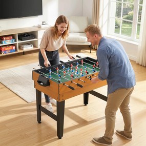 HOMCOM Masă de Joc 4 în 1 cu Fotbal de Masă, Biliard, Ping-Pong și Air Hockey, Vârstă 6+ Ani, 107x61x84,5 cm, Multicolor | Aosom Romania