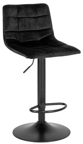 Taburet de bar Middelfart, catifea, negru, picioare negre