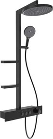 Mexen Plex set de duș exterior cu duș de plafon și baterie, negru - 78103-70