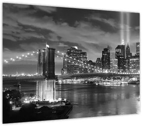 Tablou pe sticlă - Podul Brooklyn (70x50 cm)