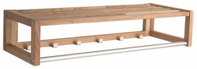 Cuier din lemn cu raft și 6 agățători Rowico Confetti, natural
