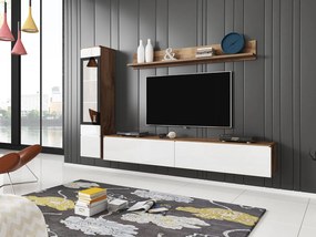 Mobilier living Selwyn I (wotan + Alb lucios ) (iluminat LED Alb). 1054035
